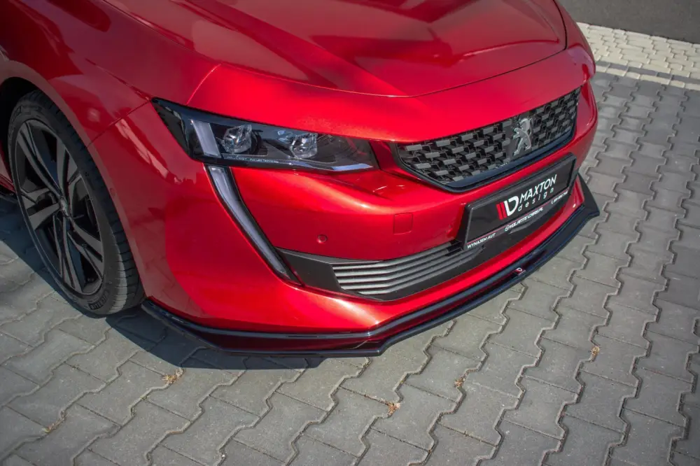 Maxton Design spoiler pod přední nárazník ver.2 pro Peugeot 508 Mk2, černý lesklý plast ABS Hit Sezóny