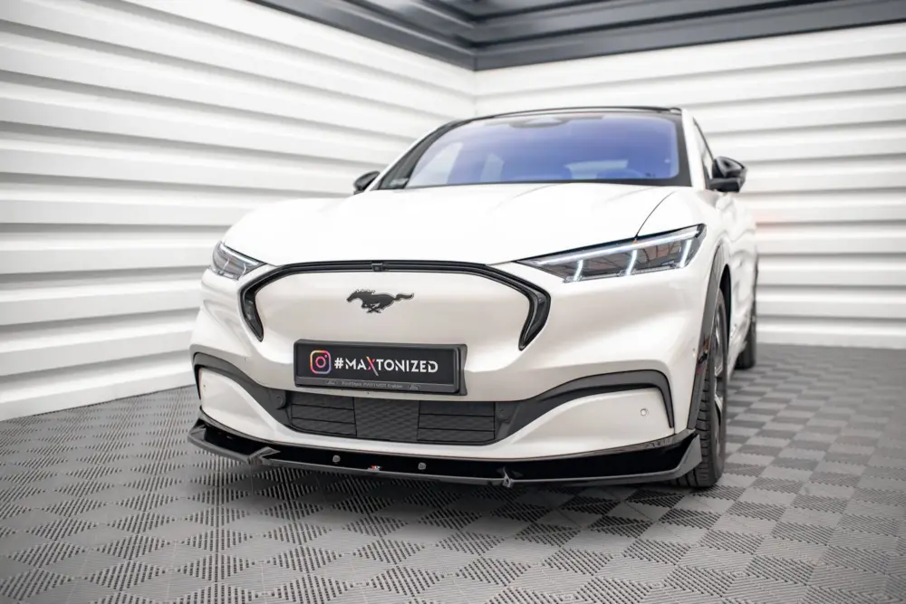 Maxton Design spoiler pod přední nárazník pro Ford Mustang Mach-E Mk1, černý lesklý plast ABS Výprodej