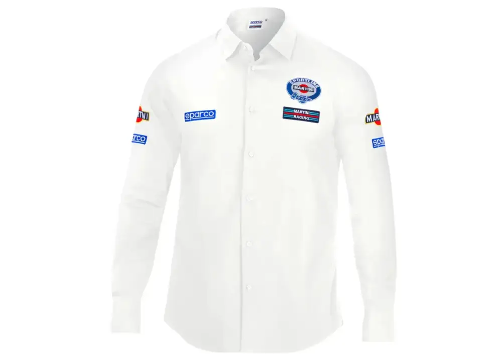 Sparco košile s dlouhým rukávem Martini Racing, barva bílá, velikost S Super Cena