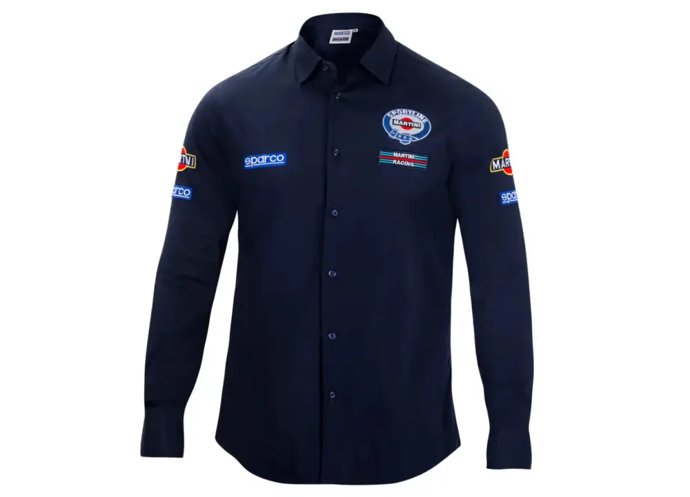 Nejlepší Volba Sparco košile s dlouhým rukávem Martini Racing, barva modrá, velikost XXXL