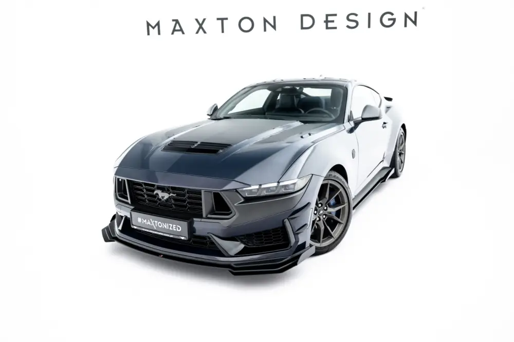 Sleva Maxton Design "Street Pro" spoiler pod přední nárazník s křidélky pro Ford Mustang Mk7 Dark Horse, plast ABS bez povrchové úpravy