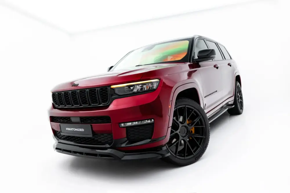 Maxton Design spoiler pod přední nárazník pro Jeep Grand Cherokee L Mk5, černý lesklý plast ABS Vrácení Zdarma