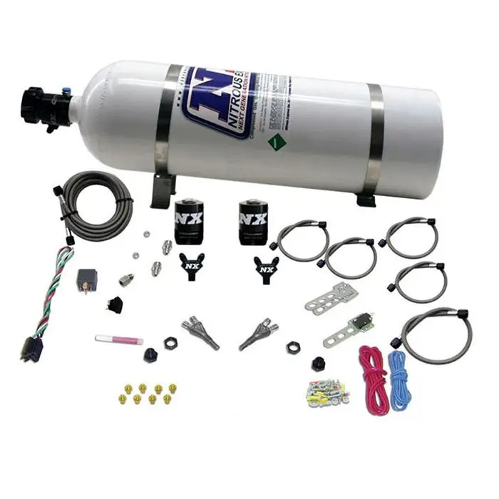 Dual Nozzle Nitrous System with 15Lb Bottle for GM TBI ALL (50-75-100-125HP) Nitrous Express NX 20218-15 Akční Nabídka
